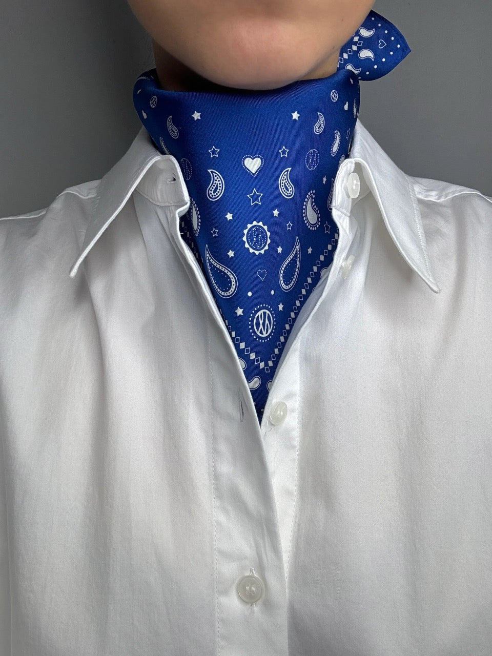Le Scarf Paisley Scarf 50x50cm KleinBlue