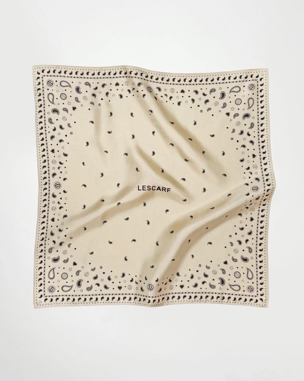 Le Scarf Paisley Scarf 50x50cm Sand