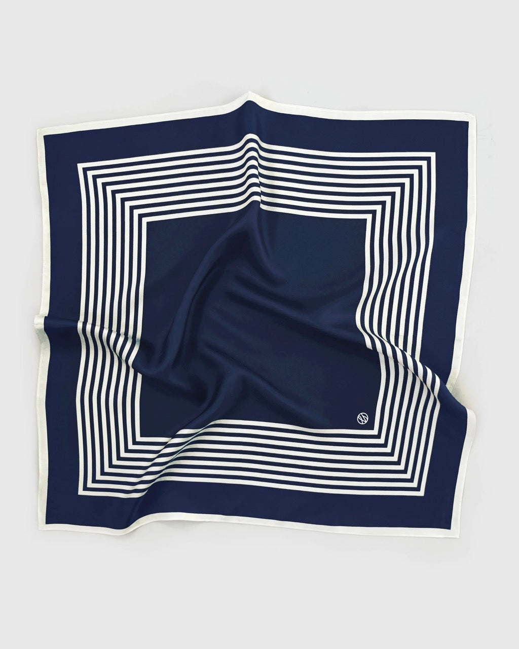 Le Scarf Striped Scarf 65x65cm Navy