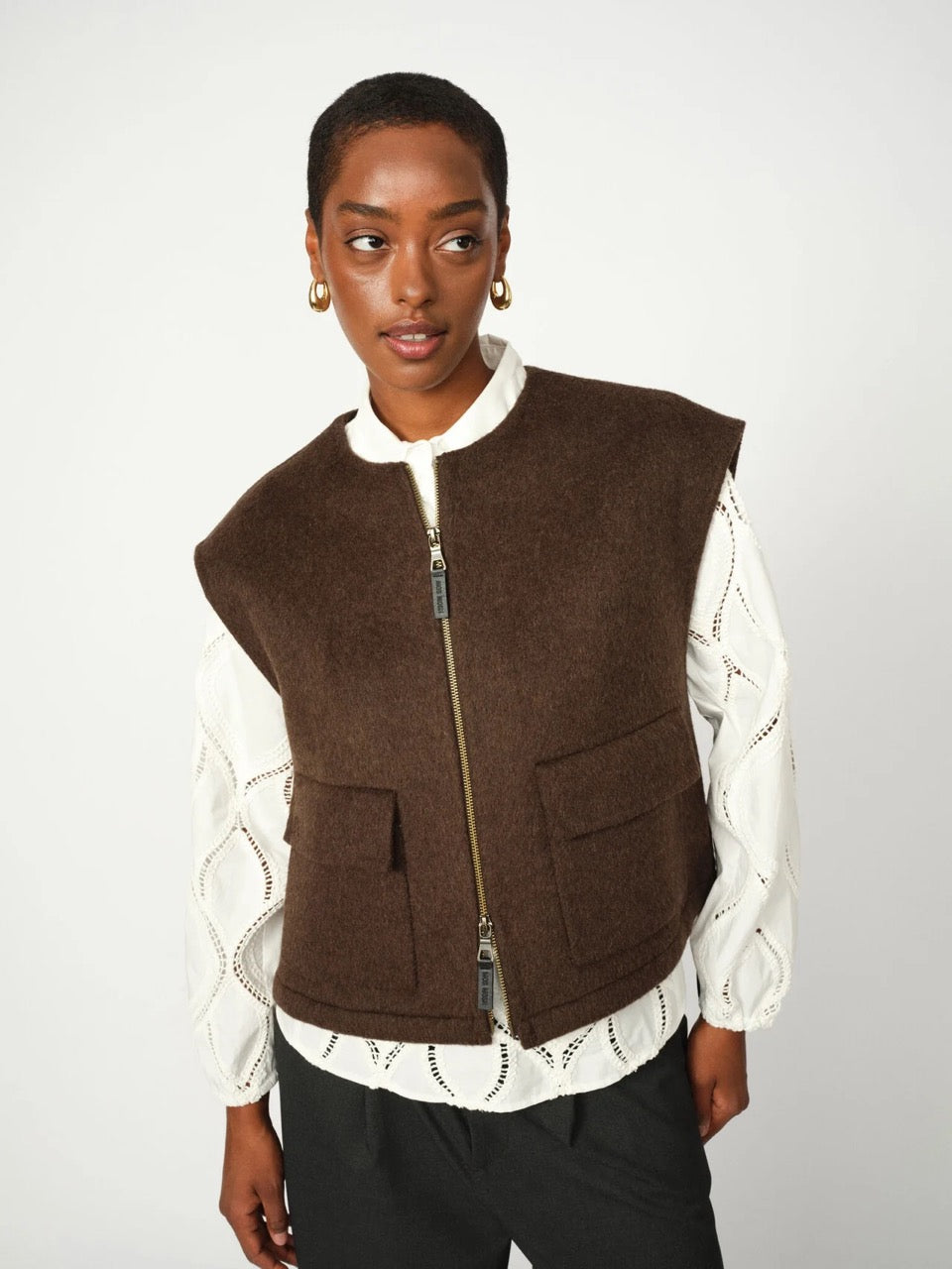 MosMosh MMElise Loisa Vest  Brown