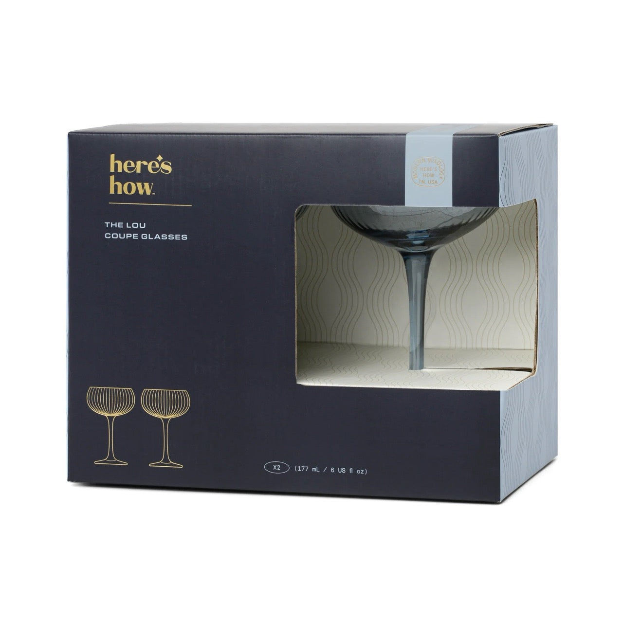 PaddyWax Lou Coupe Glass Blue