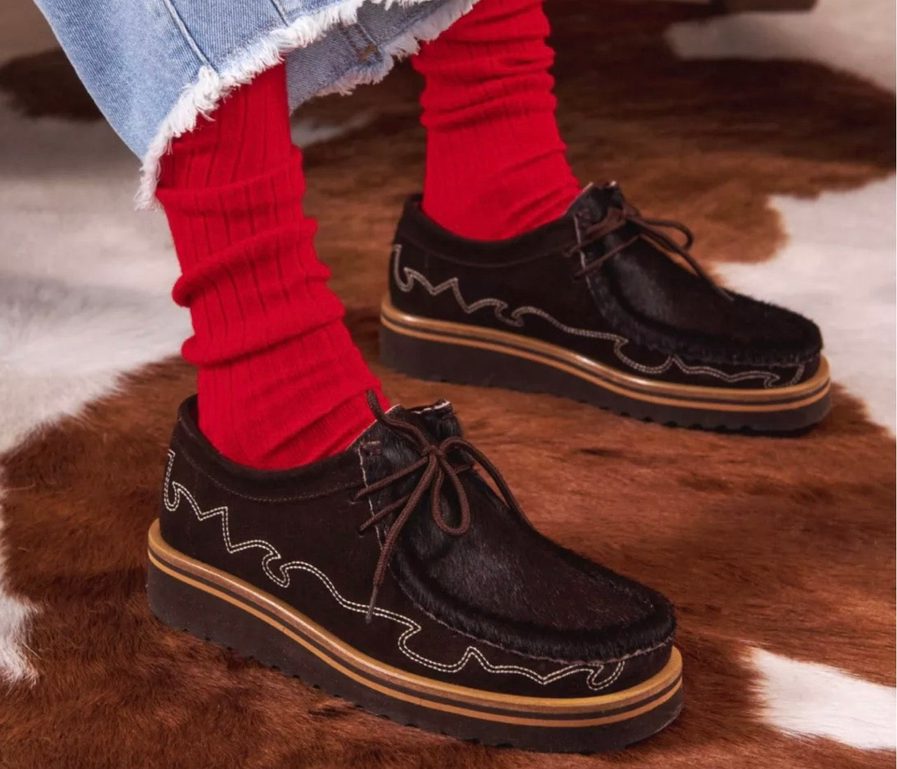 Penelope Chilvers Rise Suede Cowboy Shoe