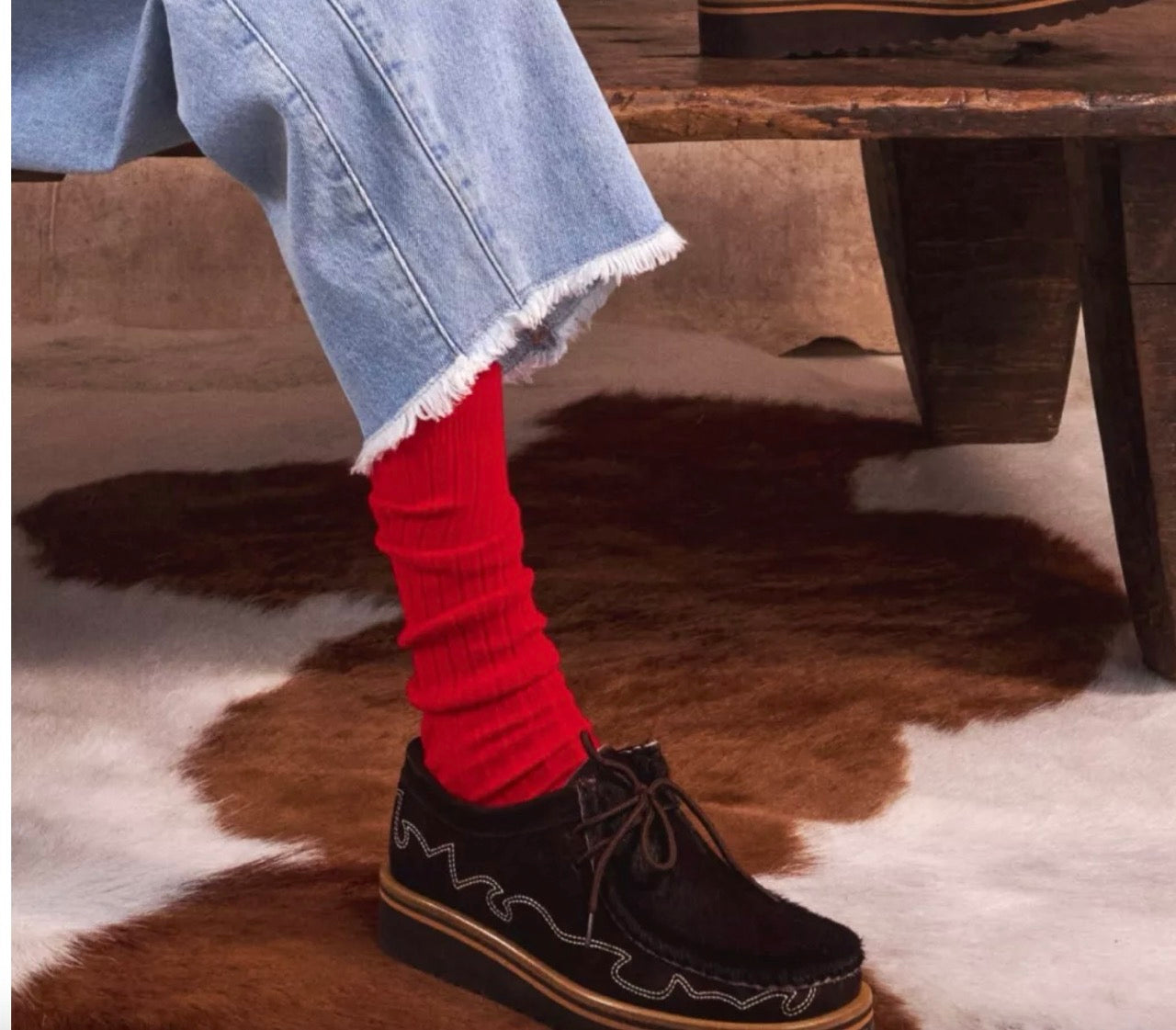 Penelope Chilvers Rise Suede Cowboy Shoe