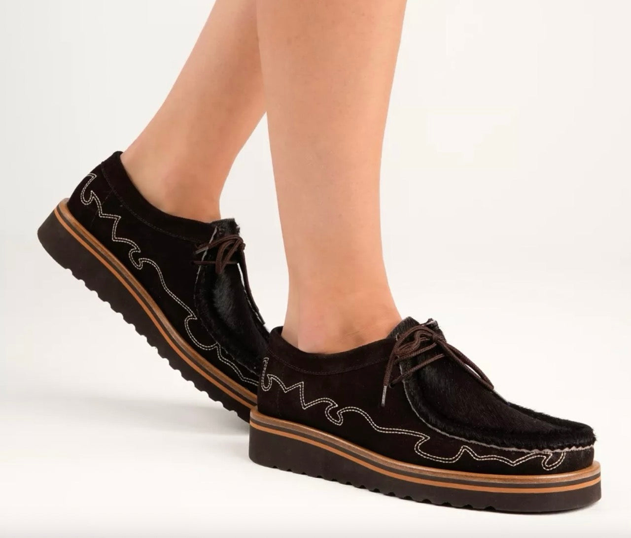 Penelope Chilvers Rise Suede Cowboy Shoe
