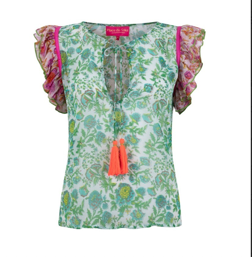 Place Du Soleil Chiffon blouse S24424