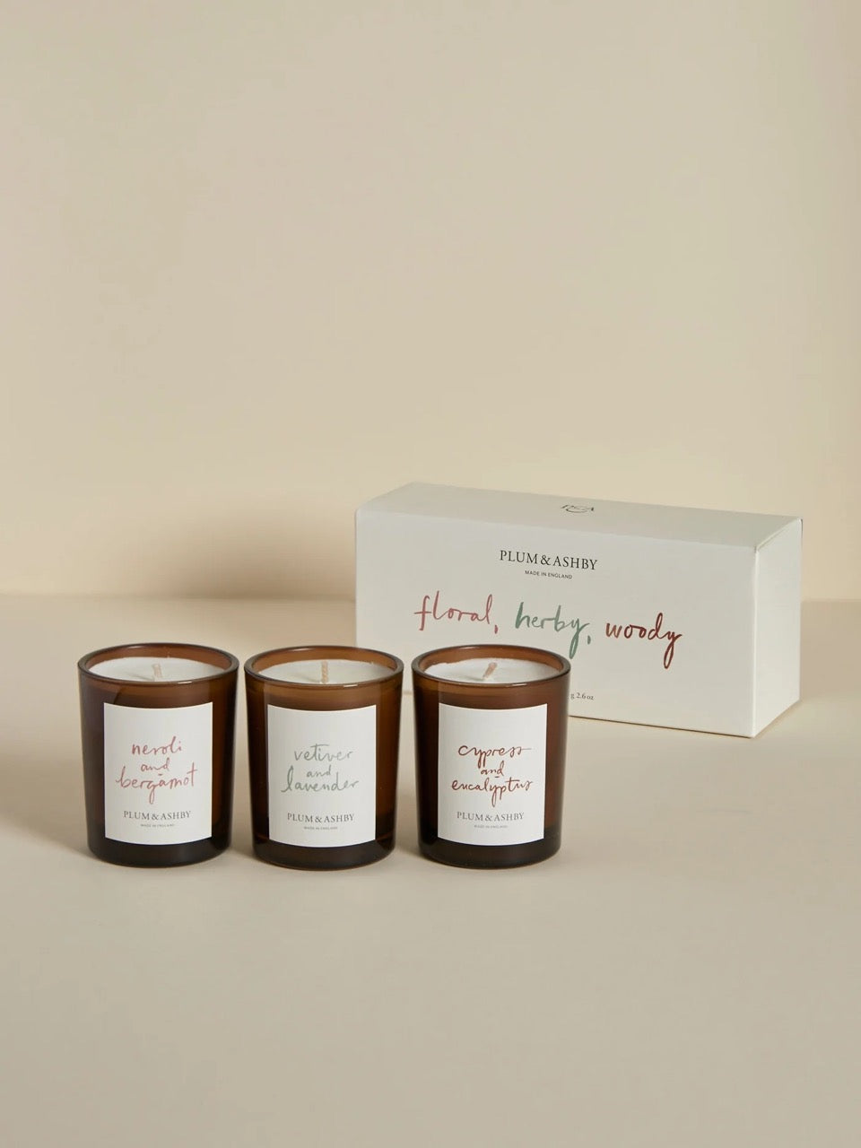 Plum and Ashby Votive set pack  FloralHerbyWoody