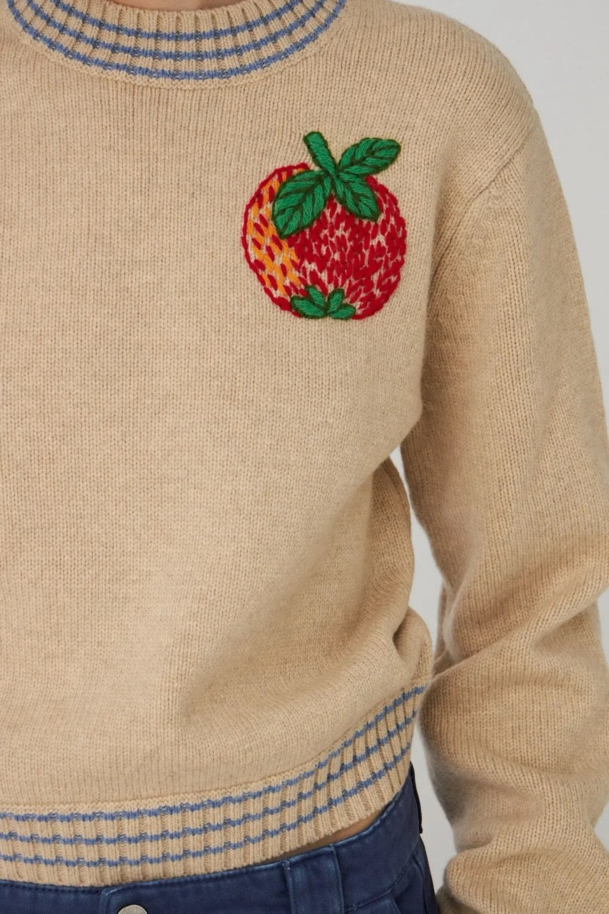 Stella Nova Sweater with Apple Embroidery