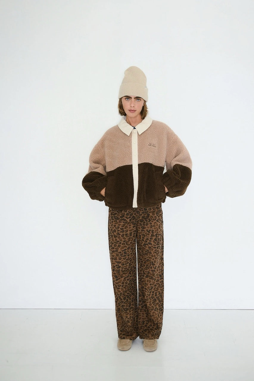 The Tiny Big Sister Colour Block Sherpa Jacket