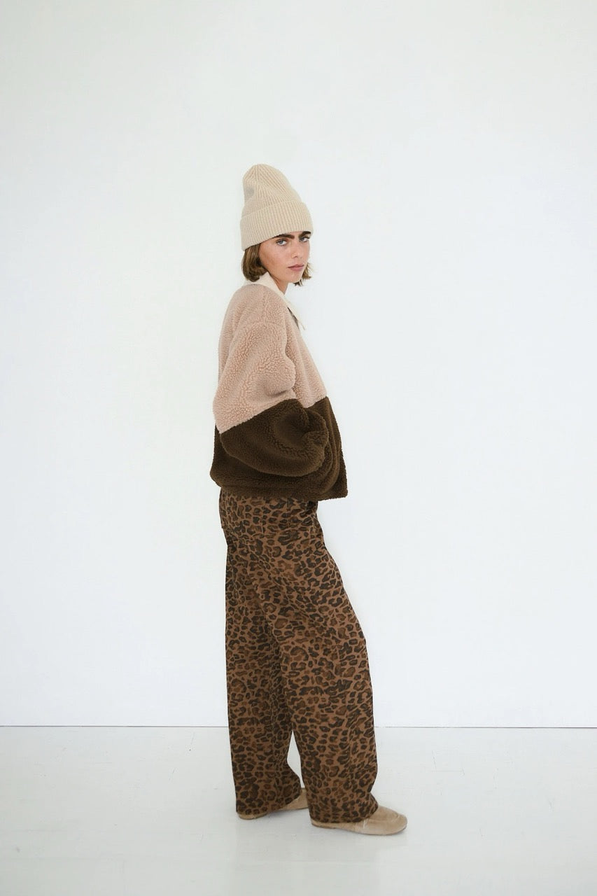 The Tiny Big Sister Colour Block Sherpa Jacket