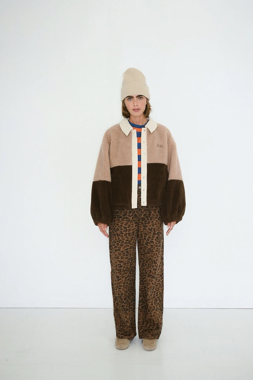 The Tiny Big Sister Colour Block Sherpa Jacket