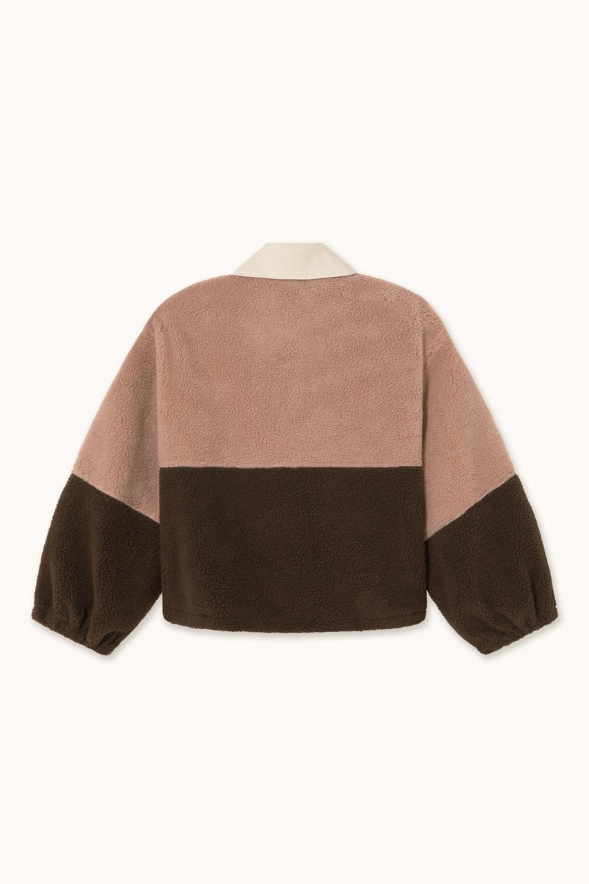 The Tiny Big Sister Colour Block Sherpa Jacket