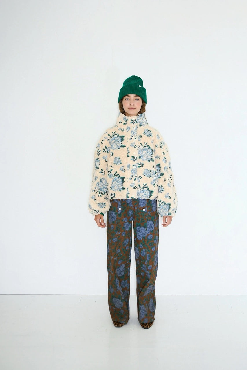 The Tiny Big Sister Roses Sherpa Jacket