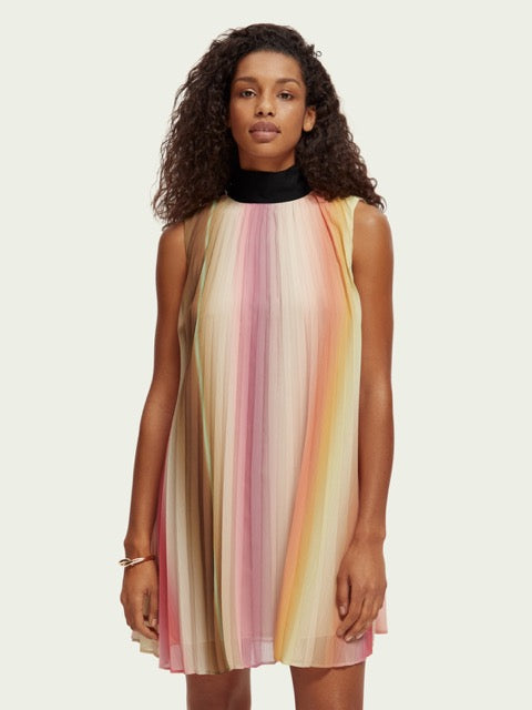 Scotch Soda Bow pleated mini dress Tuula